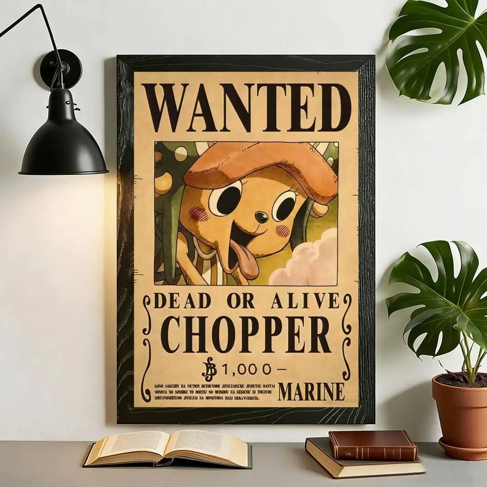 Anime One Piece Wanted Posters Canvas Painting Wall Art Luffy Sanji Chopper Robin Franky Print for Fan Room Decor