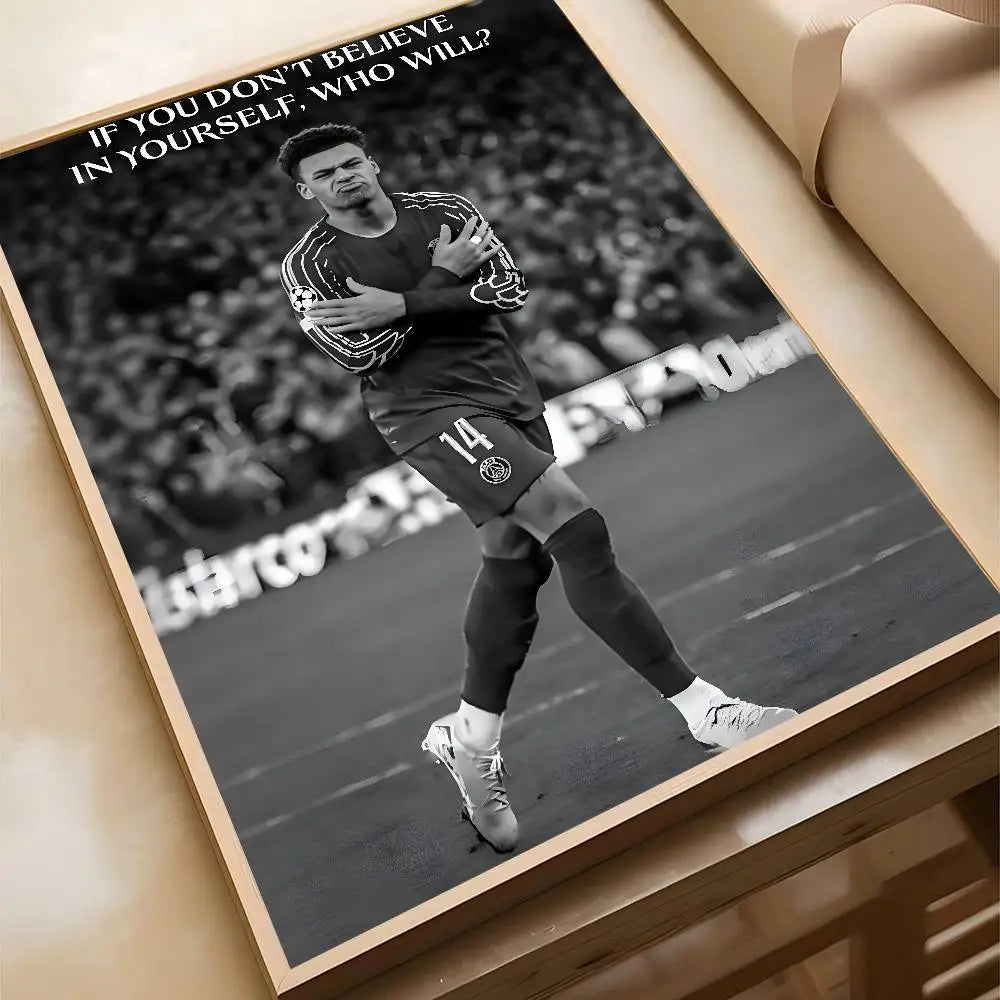 Black and White Sports Wall Art Prints Motivational Quote Posters for Teen Bedroom Gym Man Cave Home Decor