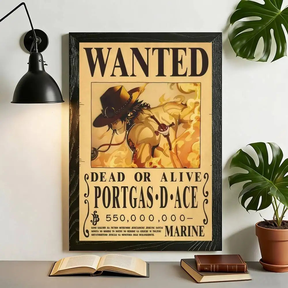 Anime One Piece Wanted Posters Canvas Painting Wall Art Luffy Sanji Chopper Robin Franky Print for Fan Room Decor