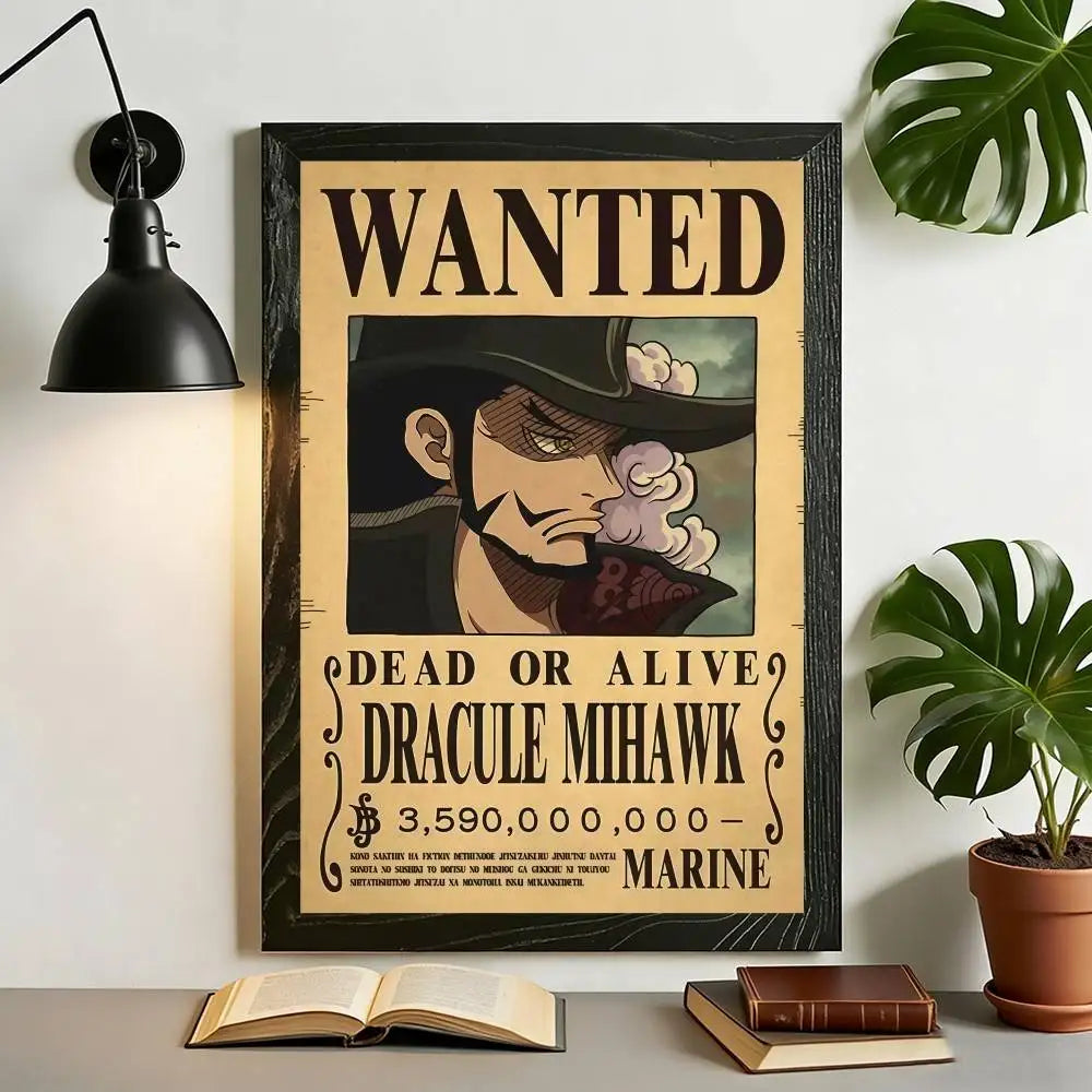 Anime One Piece Wanted Posters Canvas Painting Wall Art Luffy Sanji Chopper Robin Franky Print for Fan Room Decor