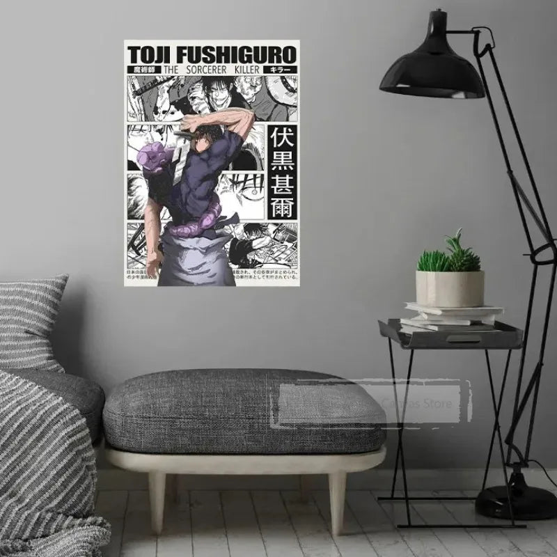 Popular Anime Posters Japanese Vagabond Jujutsu Kaisen Artwork Home Decor Minimalist Aesthetic Art Gift for Fan Canvas Painting
