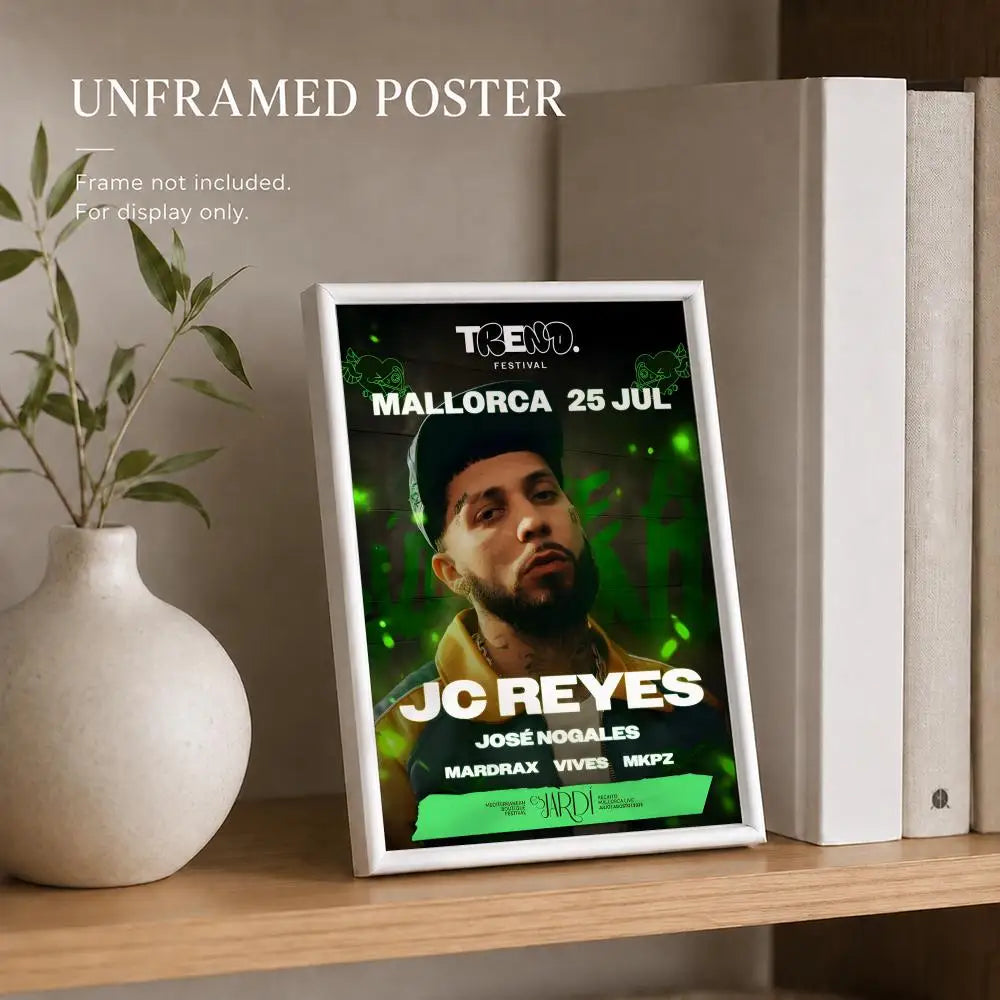 Singer J-Jc Reyes Painting Calligraphy High-Quality Canvas Wall Mural Crease-Free for Living Room Bedroom Interiors