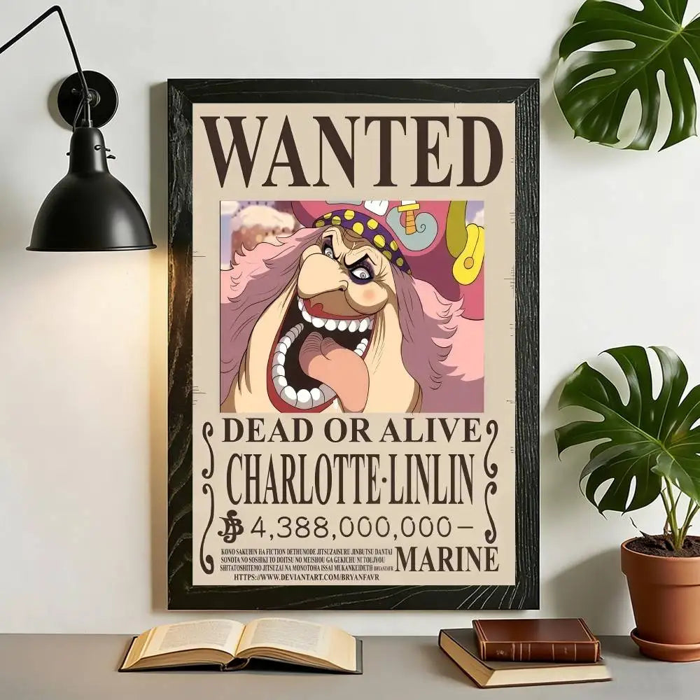 Anime One Piece Wanted Posters Canvas Painting Wall Art Luffy Sanji Chopper Robin Franky Print for Fan Room Decor