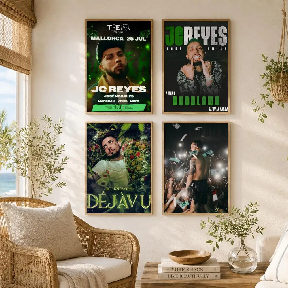 Singer J-Jc Reyes Painting Calligraphy High-Quality Canvas Wall Mural Crease-Free for Living Room Bedroom Interiors