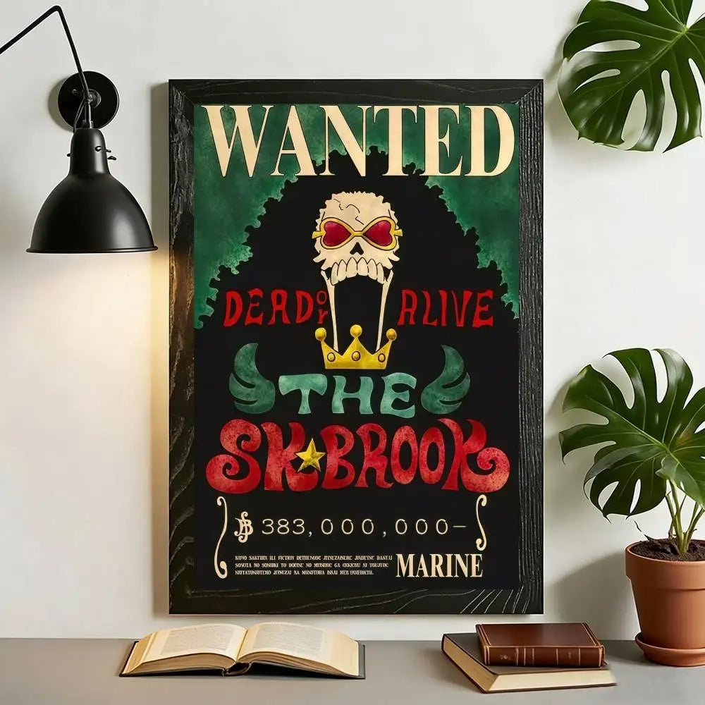 Anime One Piece Wanted Posters Canvas Painting Wall Art Luffy Sanji Chopper Robin Franky Print for Fan Room Decor