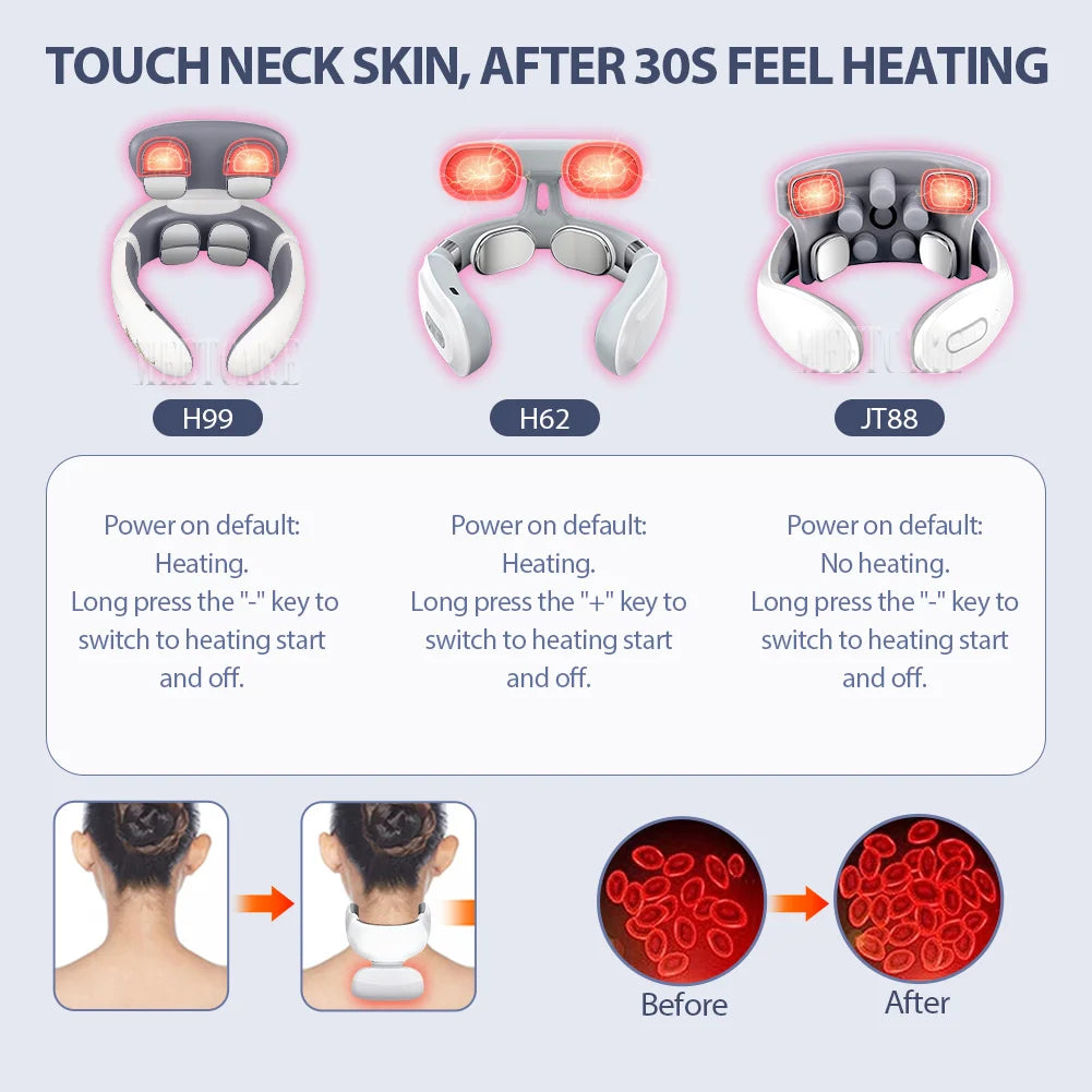 TENS Pulse Back Neck Massage 4 Models Electric Smart Shoulder Cervical Massager Muscle Beating Health Care Tool