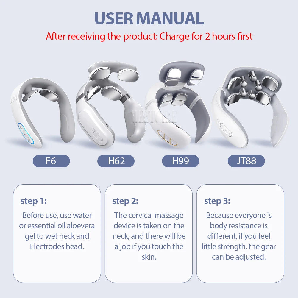 TENS Pulse Back Neck Massage 4 Models Electric Smart Shoulder Cervical Massager Muscle Beating Health Care Tool