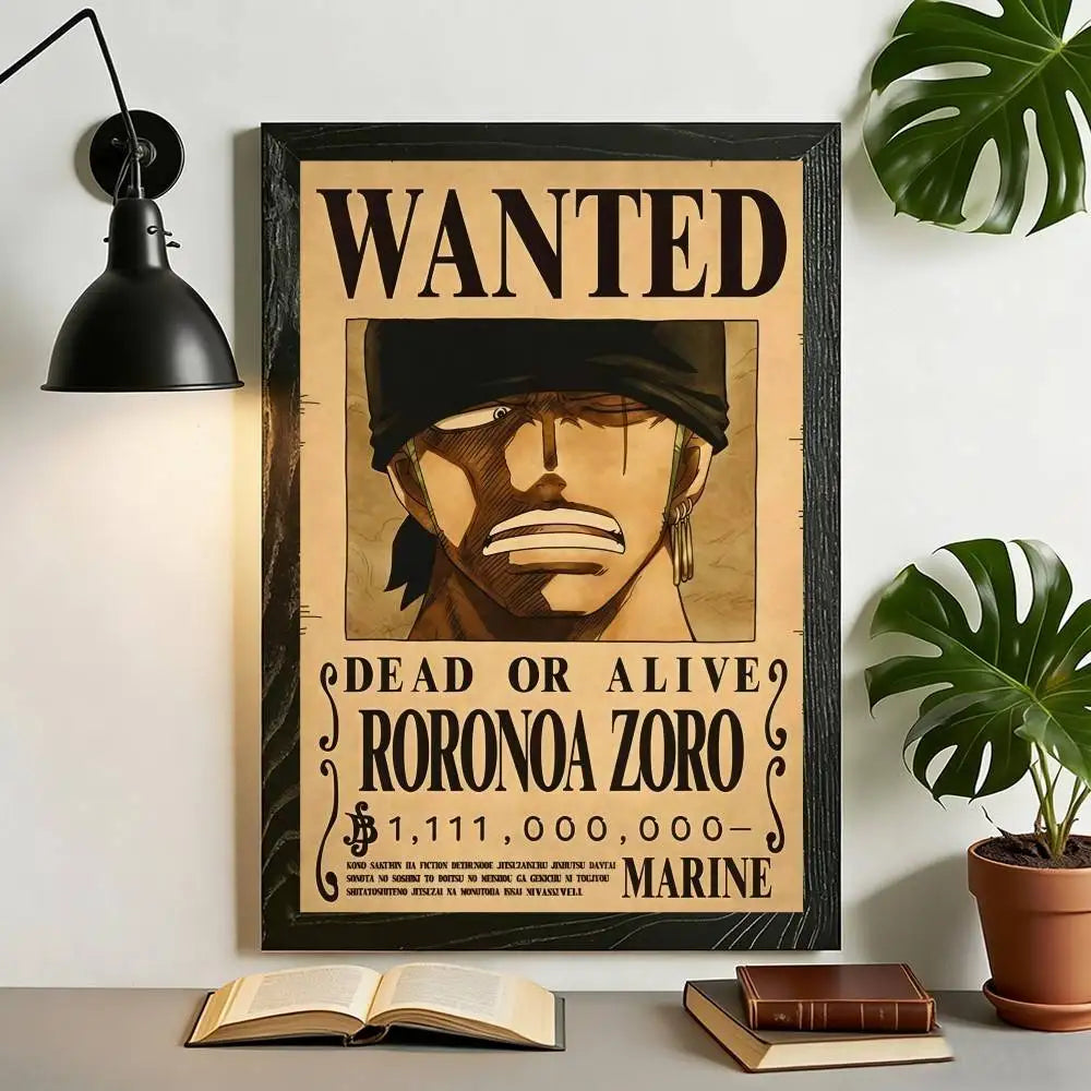Anime One Piece Wanted Posters Canvas Painting Wall Art Luffy Sanji Chopper Robin Franky Print for Fan Room Decor