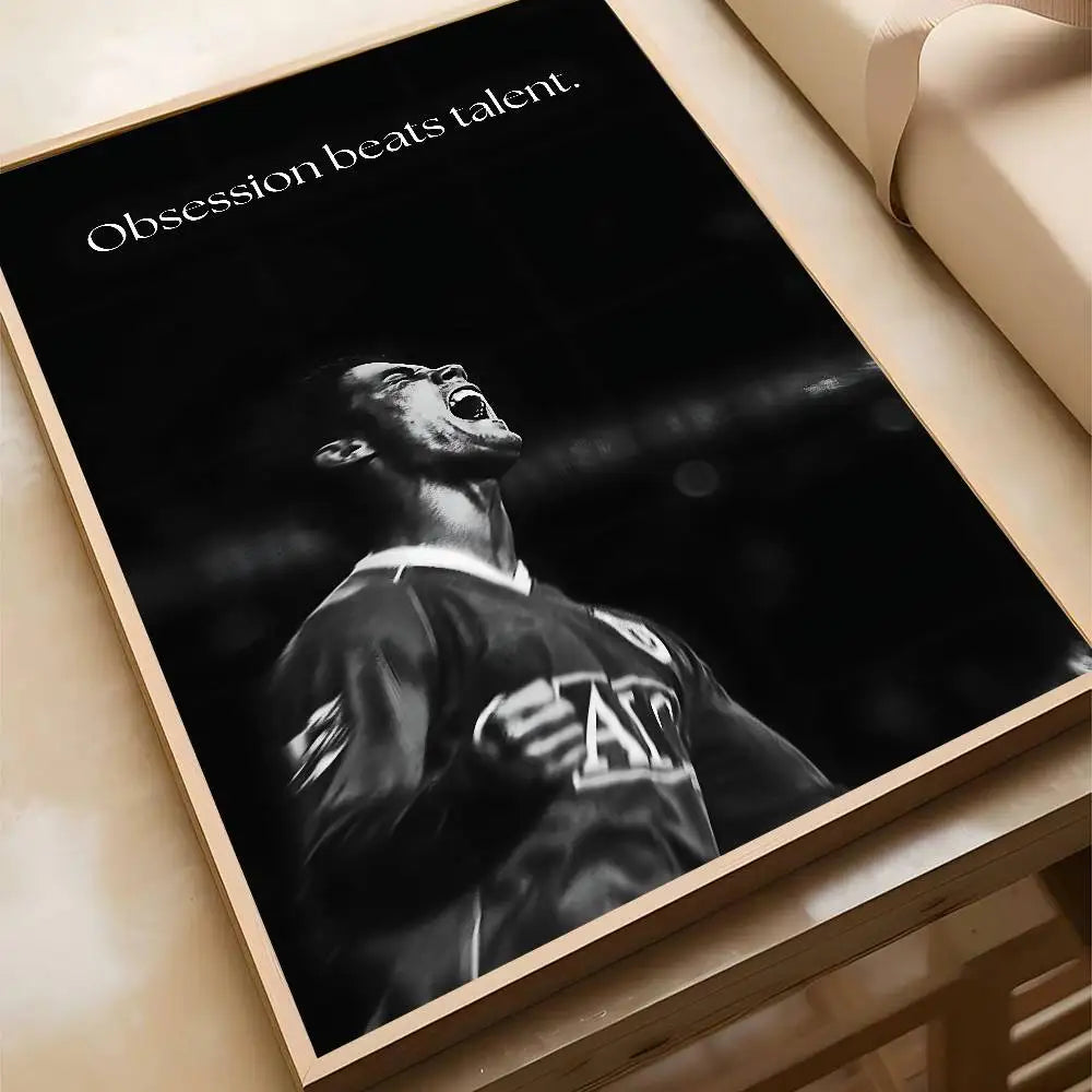 Black and White Sports Wall Art Prints Motivational Quote Posters for Teen Bedroom Gym Man Cave Home Decor