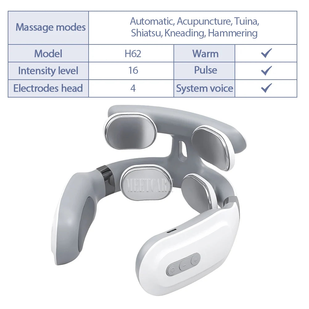 TENS Pulse Back Neck Massage 4 Models Electric Smart Shoulder Cervical Massager Muscle Beating Health Care Tool
