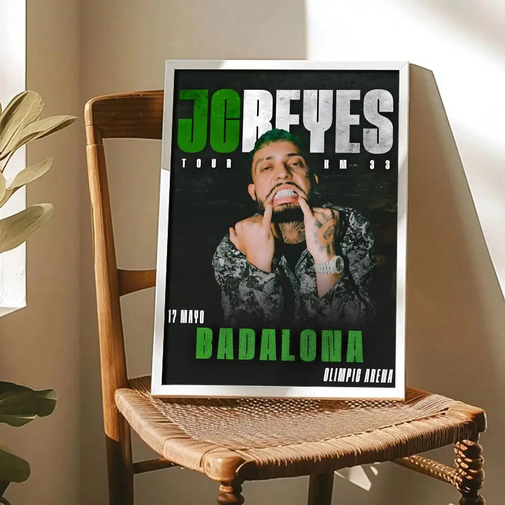 Singer J-Jc Reyes Painting Calligraphy High-Quality Canvas Wall Mural Crease-Free for Living Room Bedroom Interiors