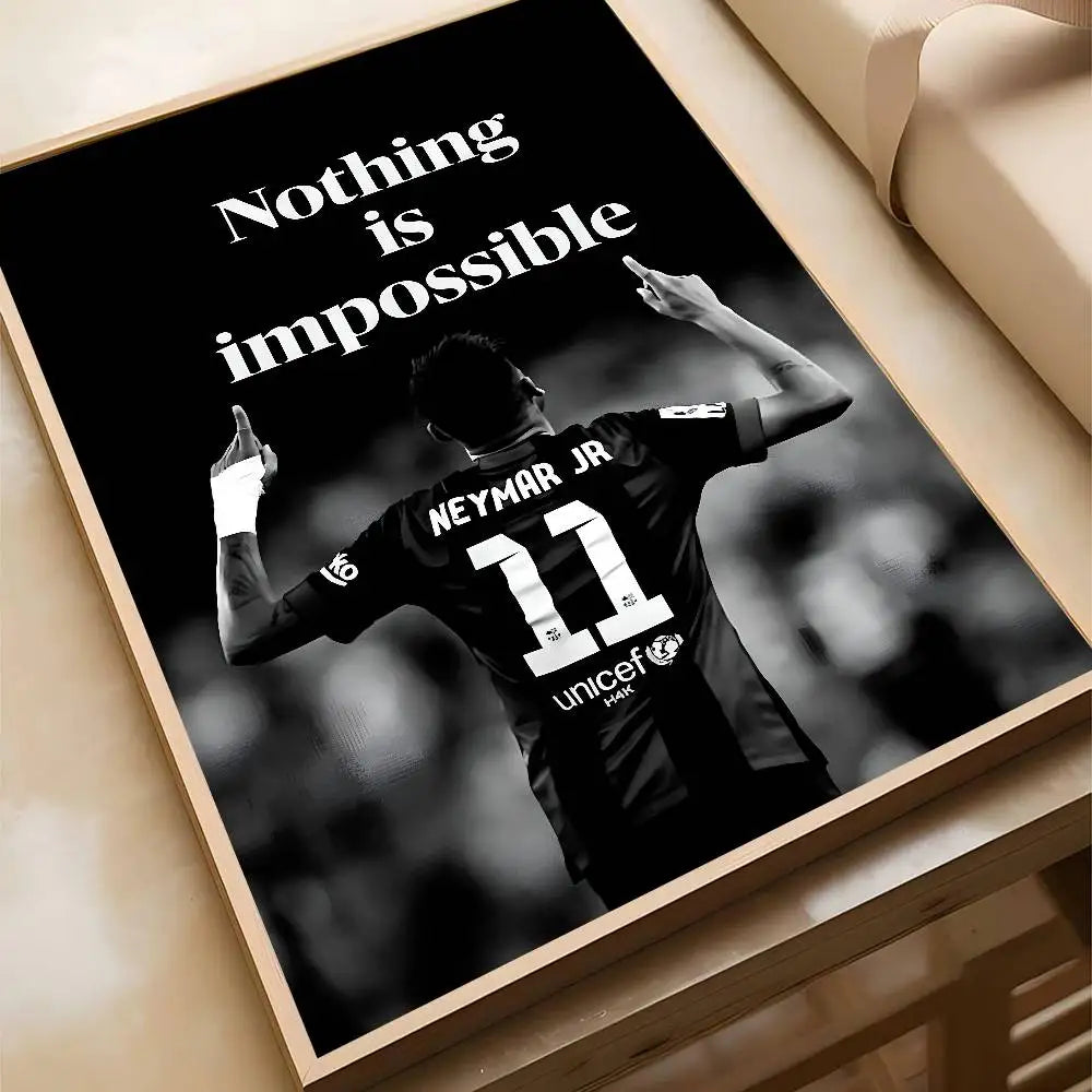 Black and White Sports Wall Art Prints Motivational Quote Posters for Teen Bedroom Gym Man Cave Home Decor