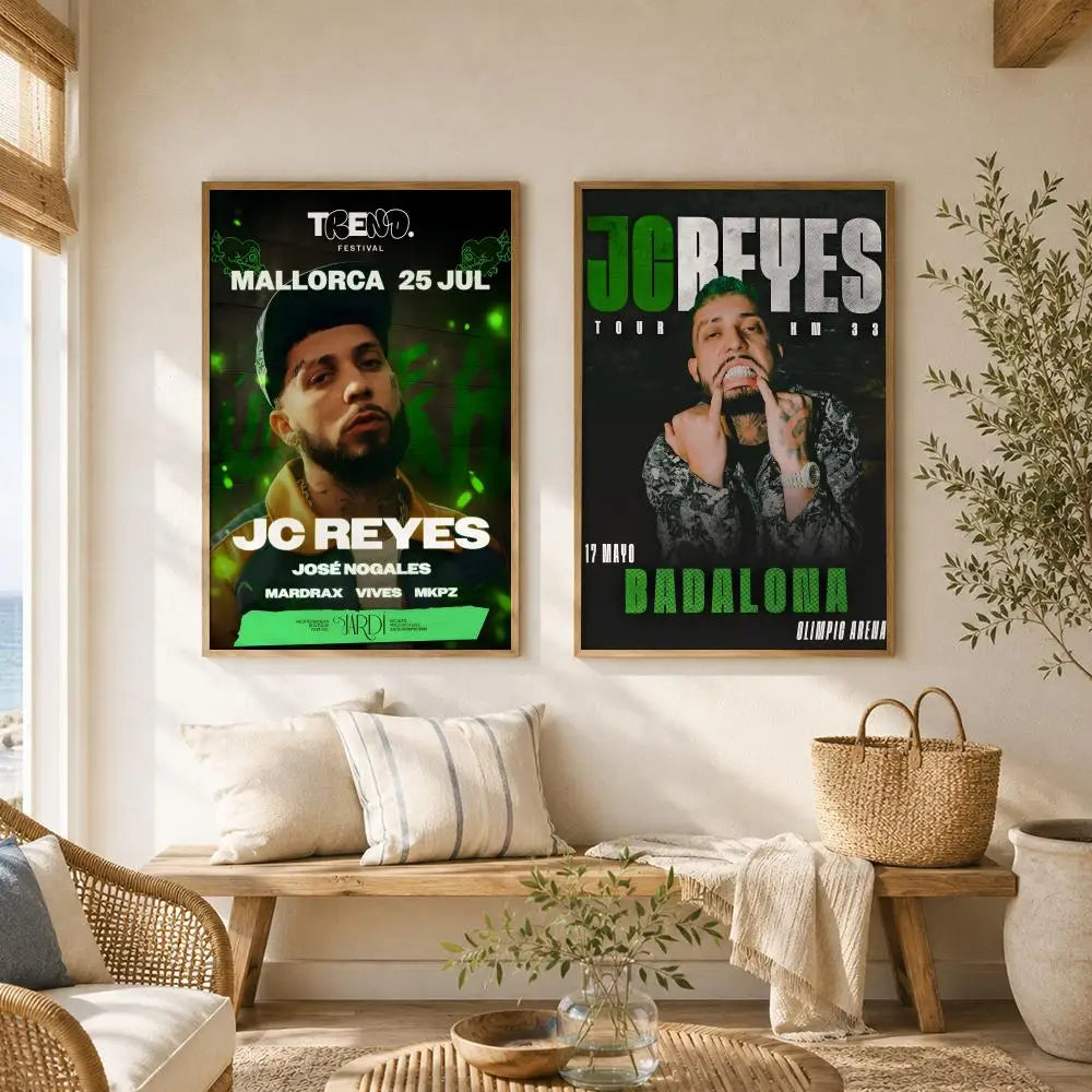Singer J-Jc Reyes Painting Calligraphy High-Quality Canvas Wall Mural Crease-Free for Living Room Bedroom Interiors
