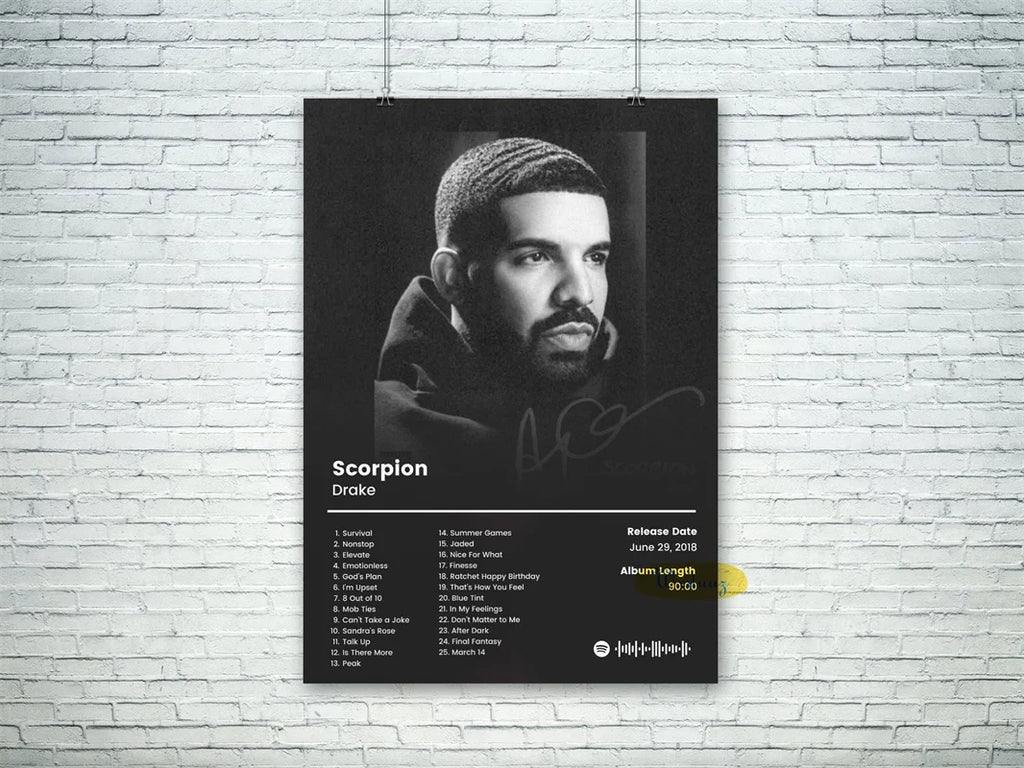 Pop Rapper Star Drake Pictures Hip Hop Music Album Cover Poster for Room Living Modern Canvas Painting Home Art Wall Decor Gift