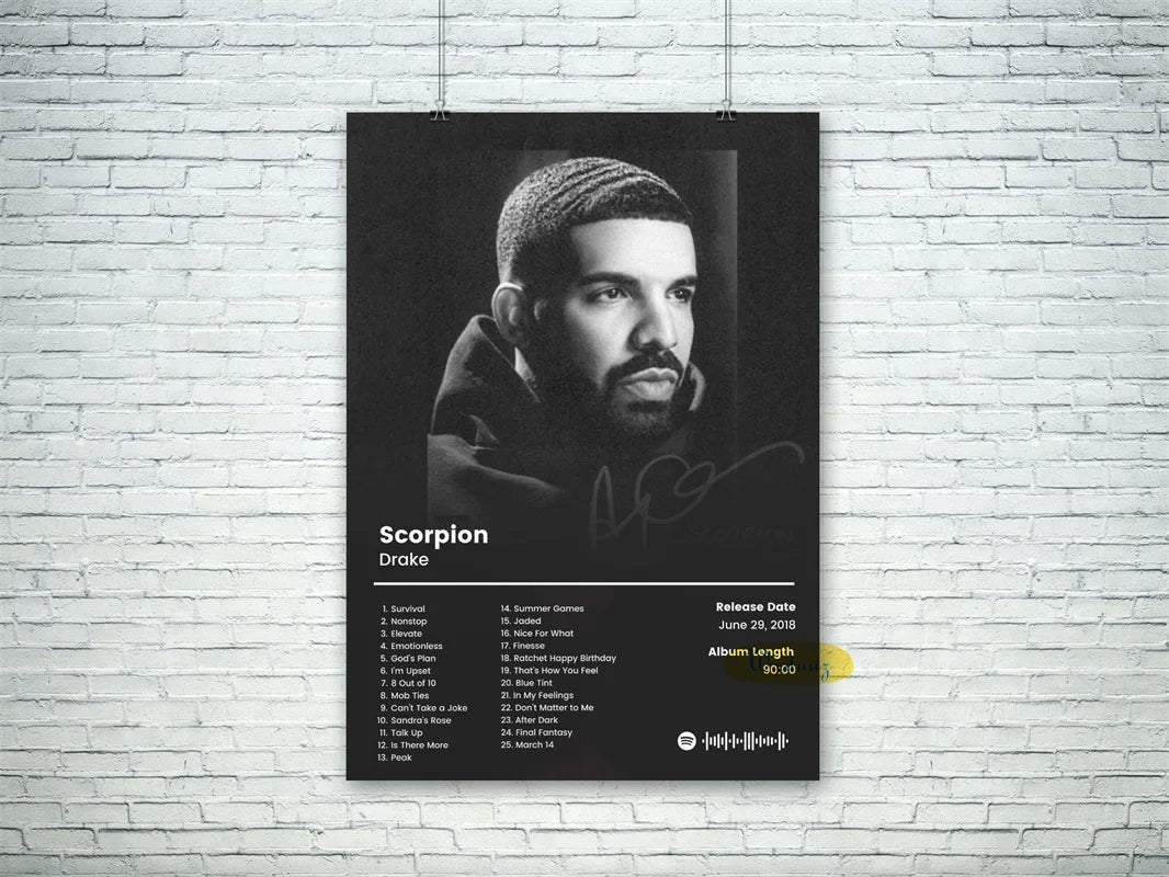 Pop Rapper Star Drake Pictures Hip Hop Music Album Cover Poster for Room Living Modern Canvas Painting Home Art Wall Decor Gift