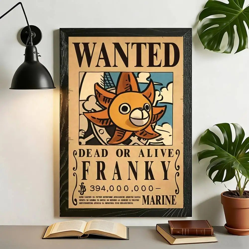 Anime One Piece Wanted Posters Canvas Painting Wall Art Luffy Sanji Chopper Robin Franky Print for Fan Room Decor