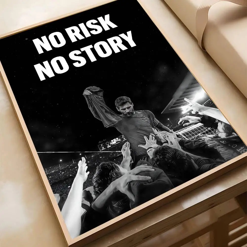 Black and White Sports Wall Art Prints Motivational Quote Posters for Teen Bedroom Gym Man Cave Home Decor