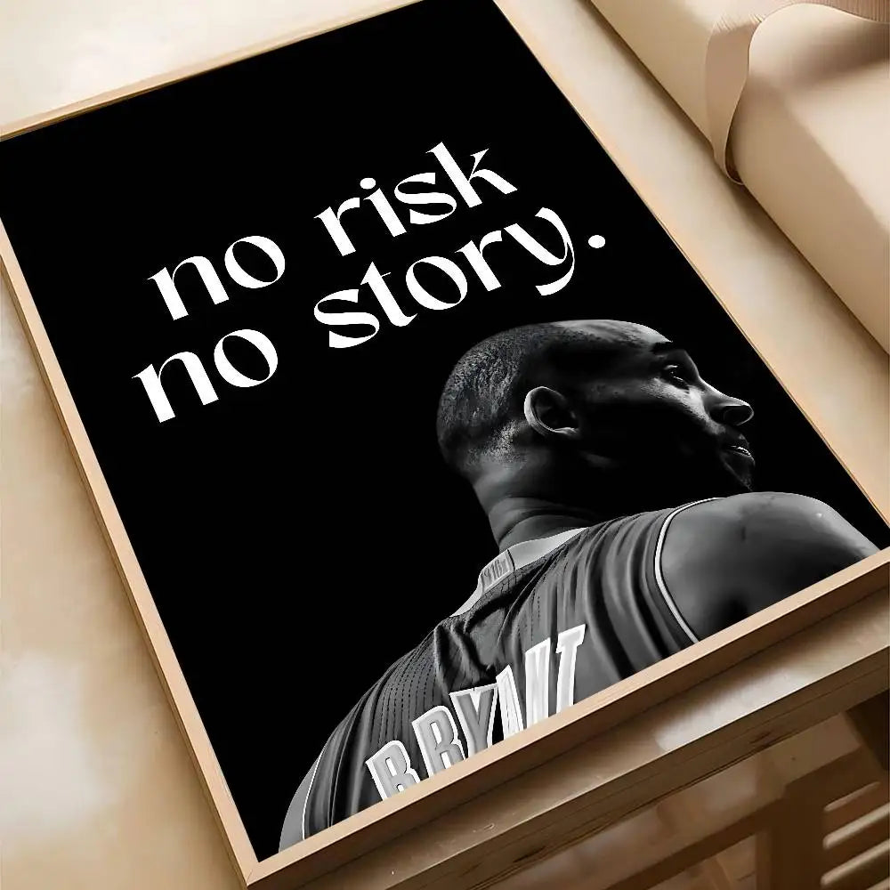Black and White Sports Wall Art Prints Motivational Quote Posters for Teen Bedroom Gym Man Cave Home Decor