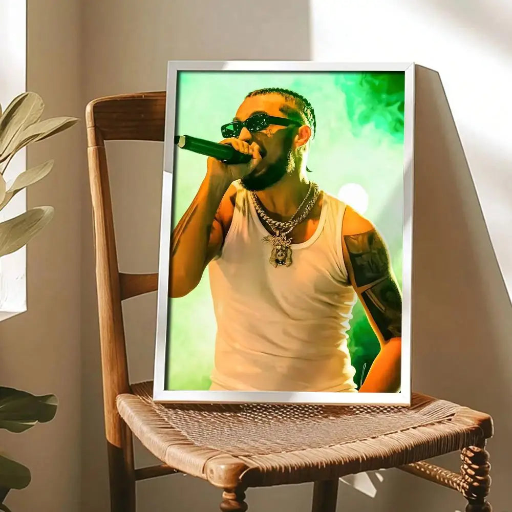 Singer J-Jc Reyes Painting Calligraphy High-Quality Canvas Wall Mural Crease-Free for Living Room Bedroom Interiors