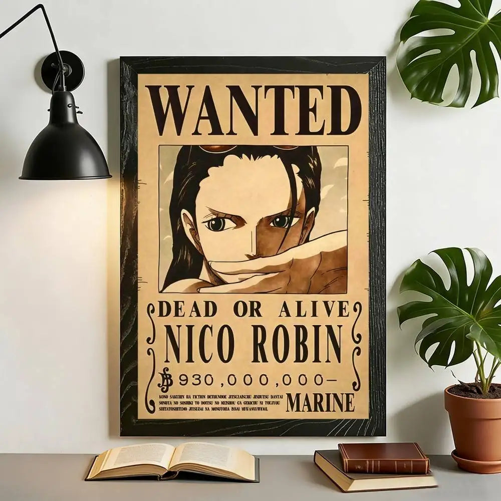 Anime One Piece Wanted Posters Canvas Painting Wall Art Luffy Sanji Chopper Robin Franky Print for Fan Room Decor
