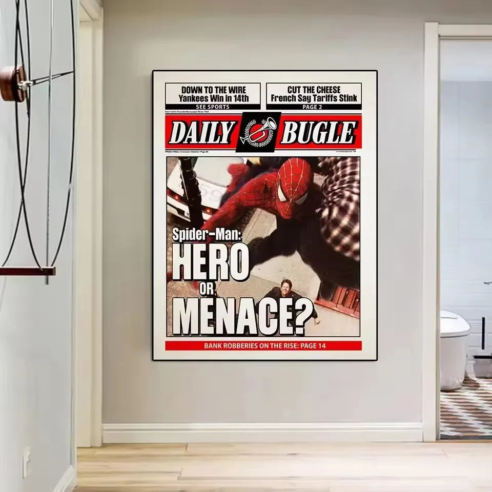 Classic Marvel Superheroes Spider-Man Canvas Art Print for Modern Living Room Decor