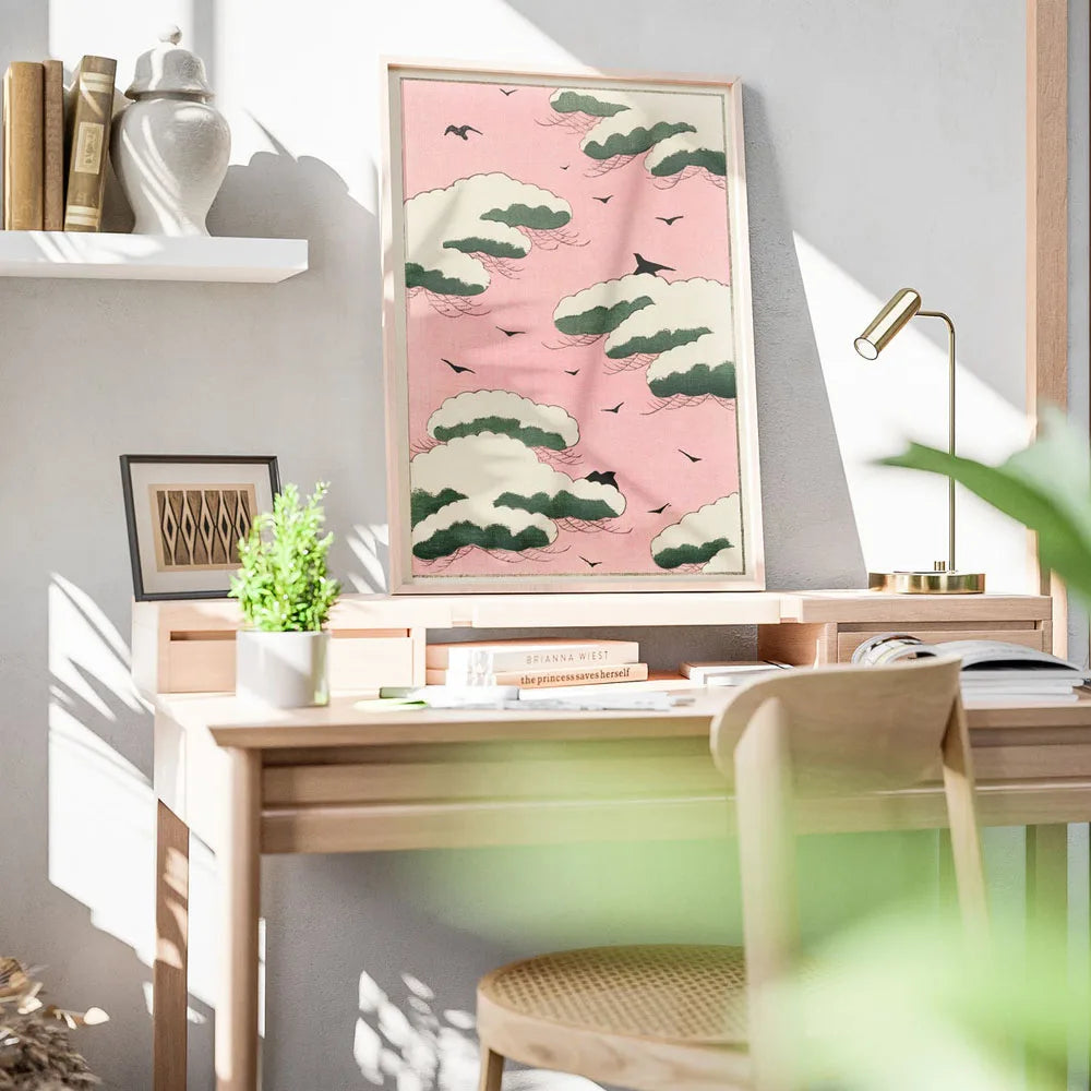 Japanese OKINAWA Koi Fish Flowers Trees Canvas Print Poster Japandi Vintage Travel Art Prints Bedroom Wall Art Home Decor Poster