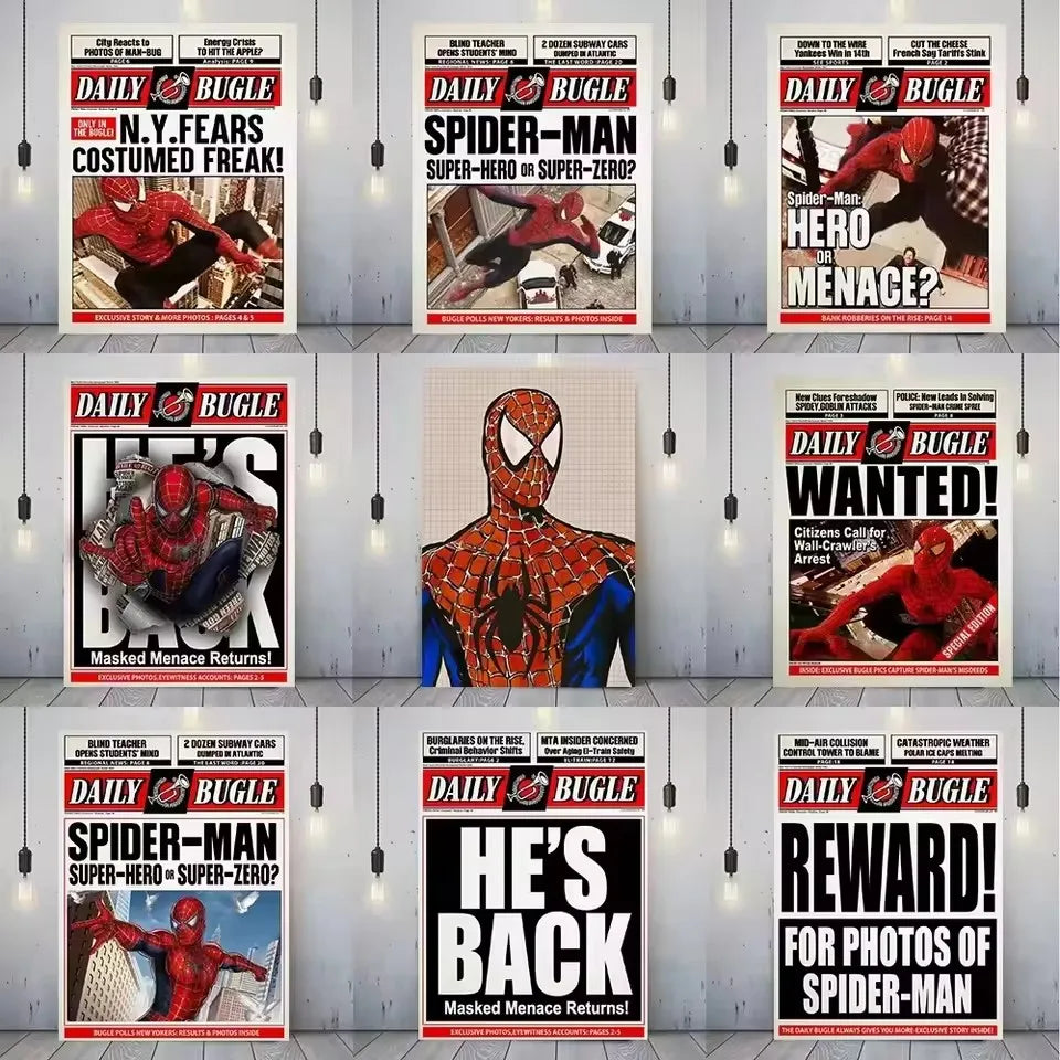 Classic Marvel Superheroes Spider-Man Canvas Art Print for Modern Living Room Decor