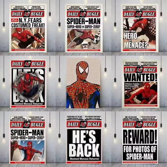 Classic Marvel Superheroes Spider-Man Canvas Art Print for Modern Living Room Decor