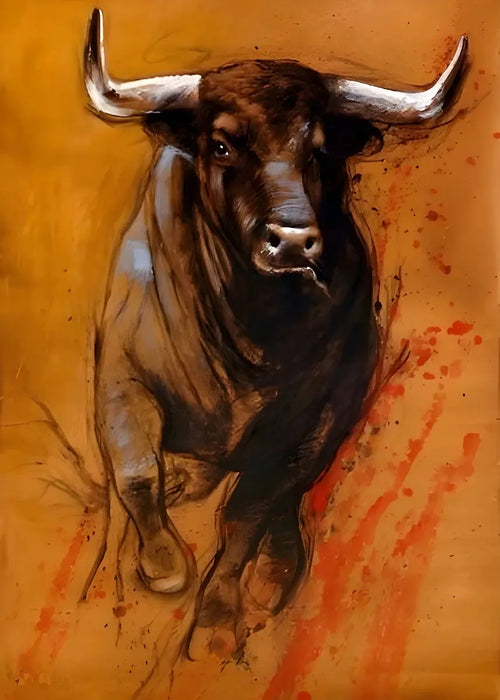 Painting Prints Wild Bull Poster for Living Room Home Wall Decor Cuadros Classic Spanish Bullfighter Canvas