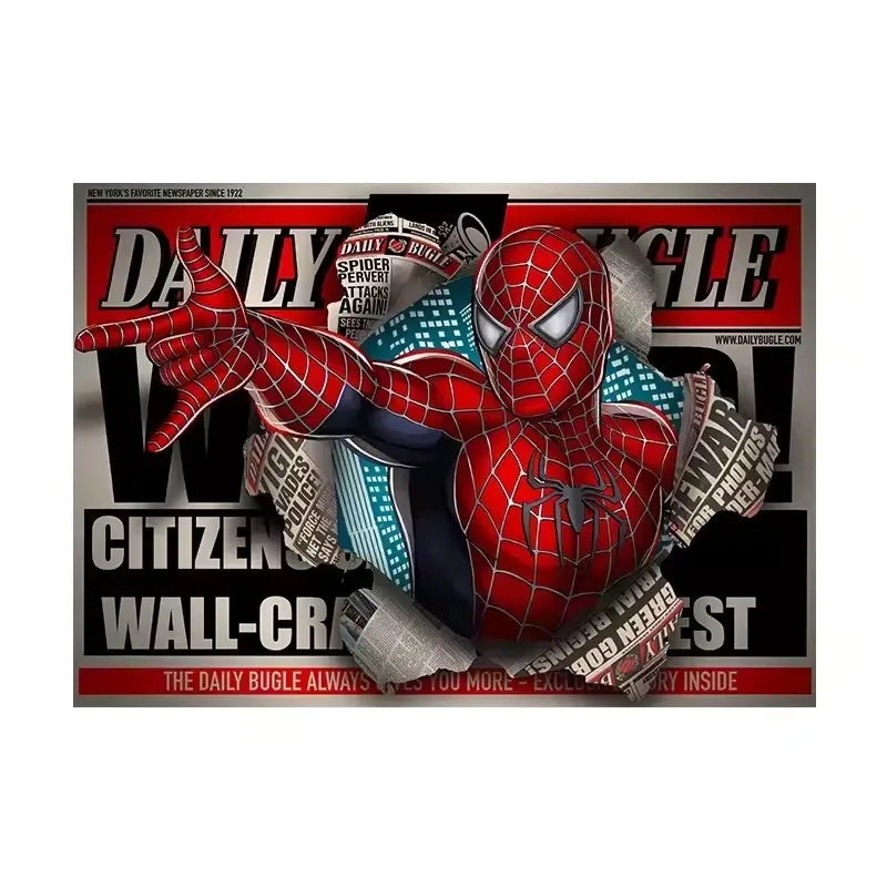 Classic Marvel Superheroes Spider-Man Canvas Art Print for Modern Living Room Decor