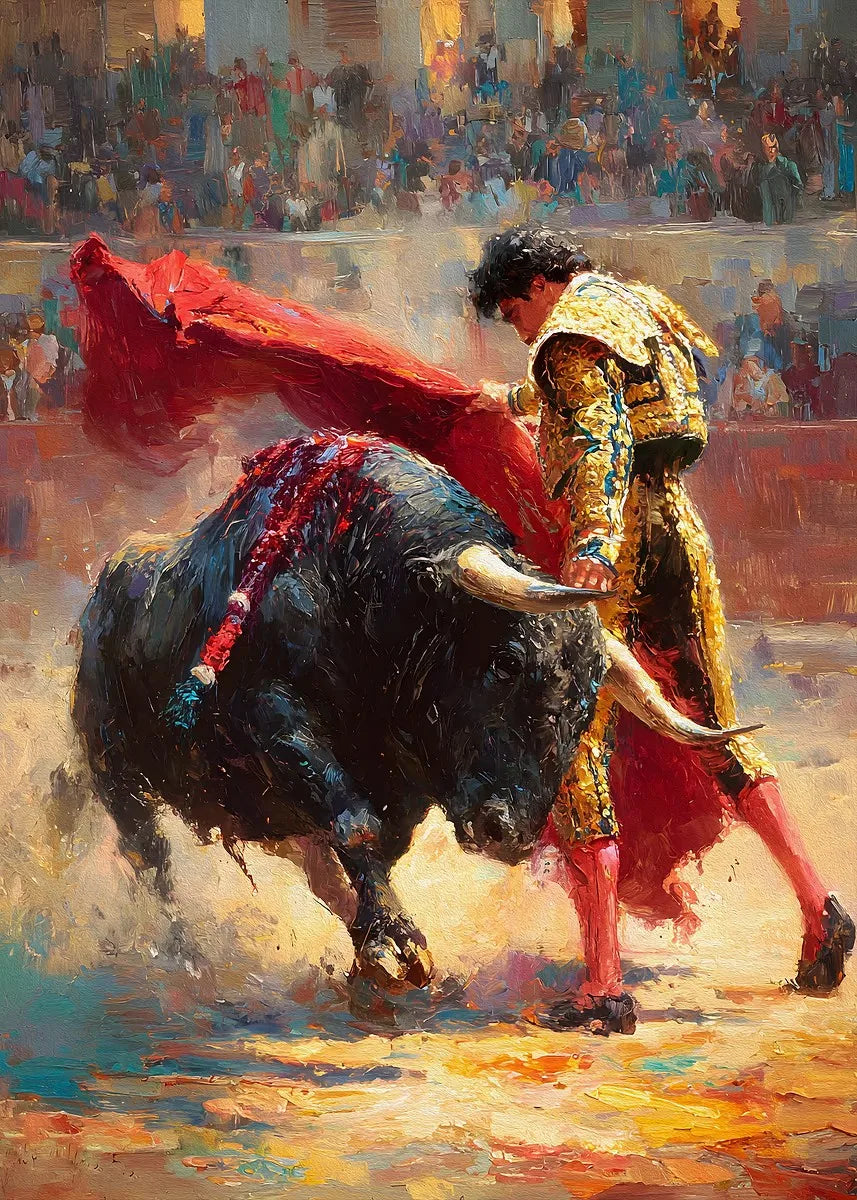 Painting Prints Wild Bull Poster for Living Room Home Wall Decor Cuadros Classic Spanish Bullfighter Canvas