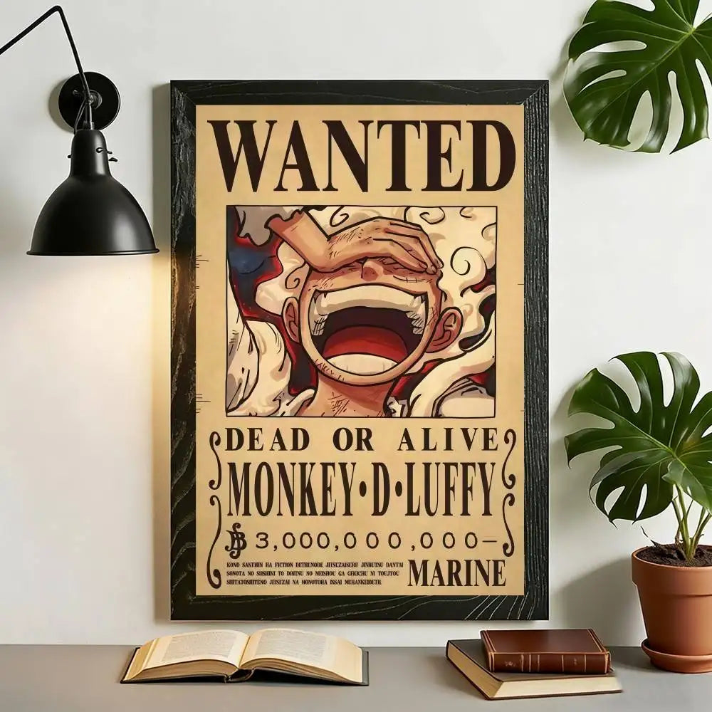 Anime One Piece Wanted Posters Canvas Painting Wall Art Luffy Sanji Chopper Robin Franky Print for Fan Room Decor