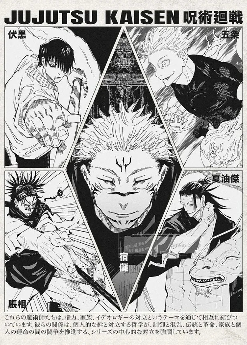 Popular Anime Posters Japanese Vagabond Jujutsu Kaisen Artwork Home Decor Minimalist Aesthetic Art Gift for Fan Canvas Painting