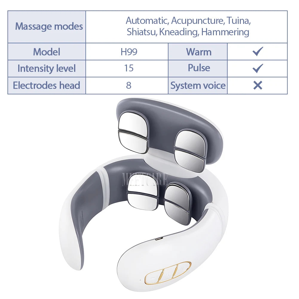 TENS Pulse Back Neck Massage 4 Models Electric Smart Shoulder Cervical Massager Muscle Beating Health Care Tool