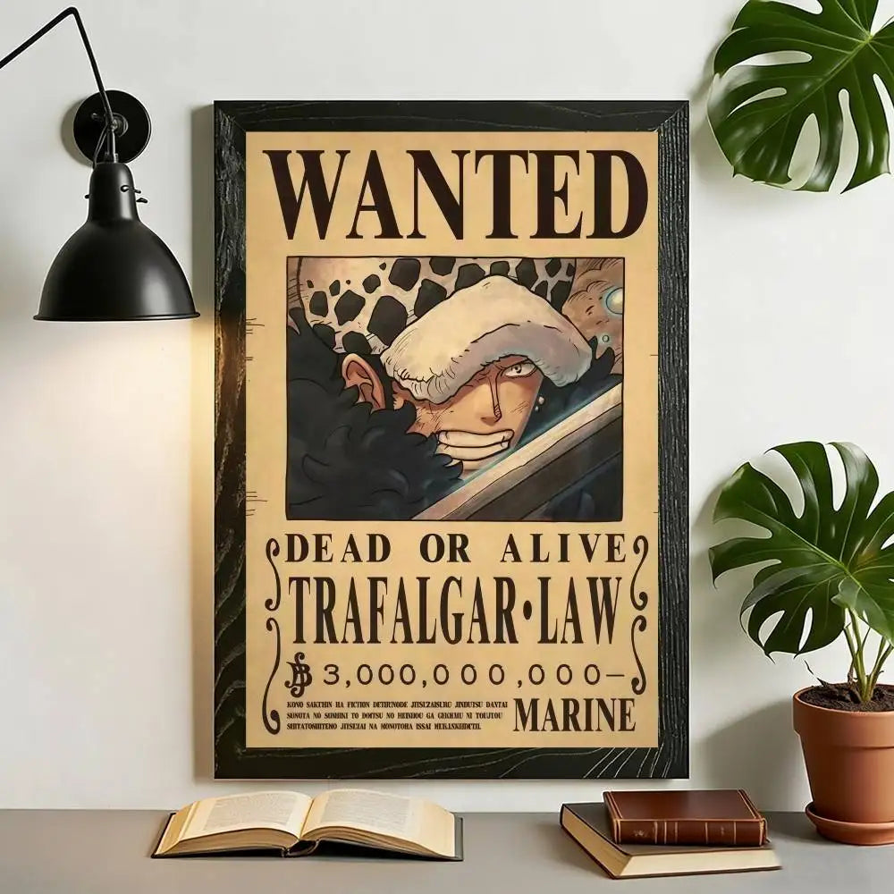Anime One Piece Wanted Posters Canvas Painting Wall Art Luffy Sanji Chopper Robin Franky Print for Fan Room Decor