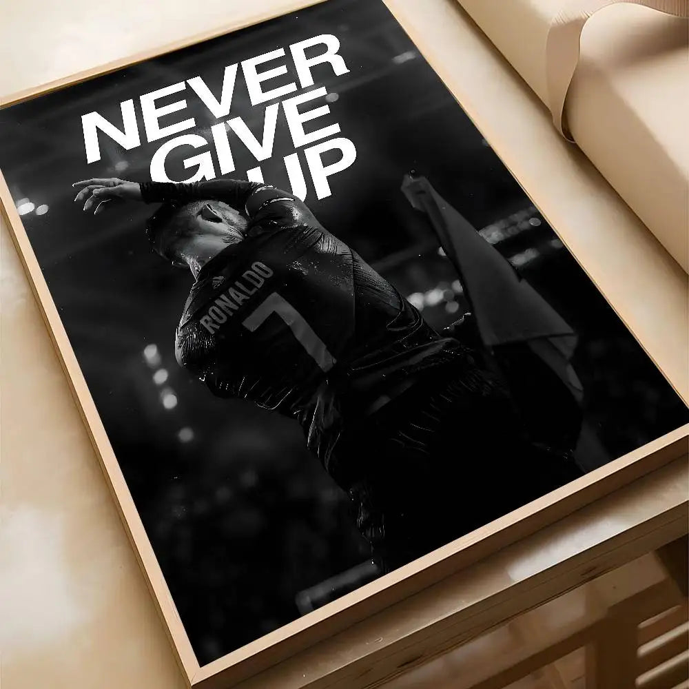 Black and White Sports Wall Art Prints Motivational Quote Posters for Teen Bedroom Gym Man Cave Home Decor
