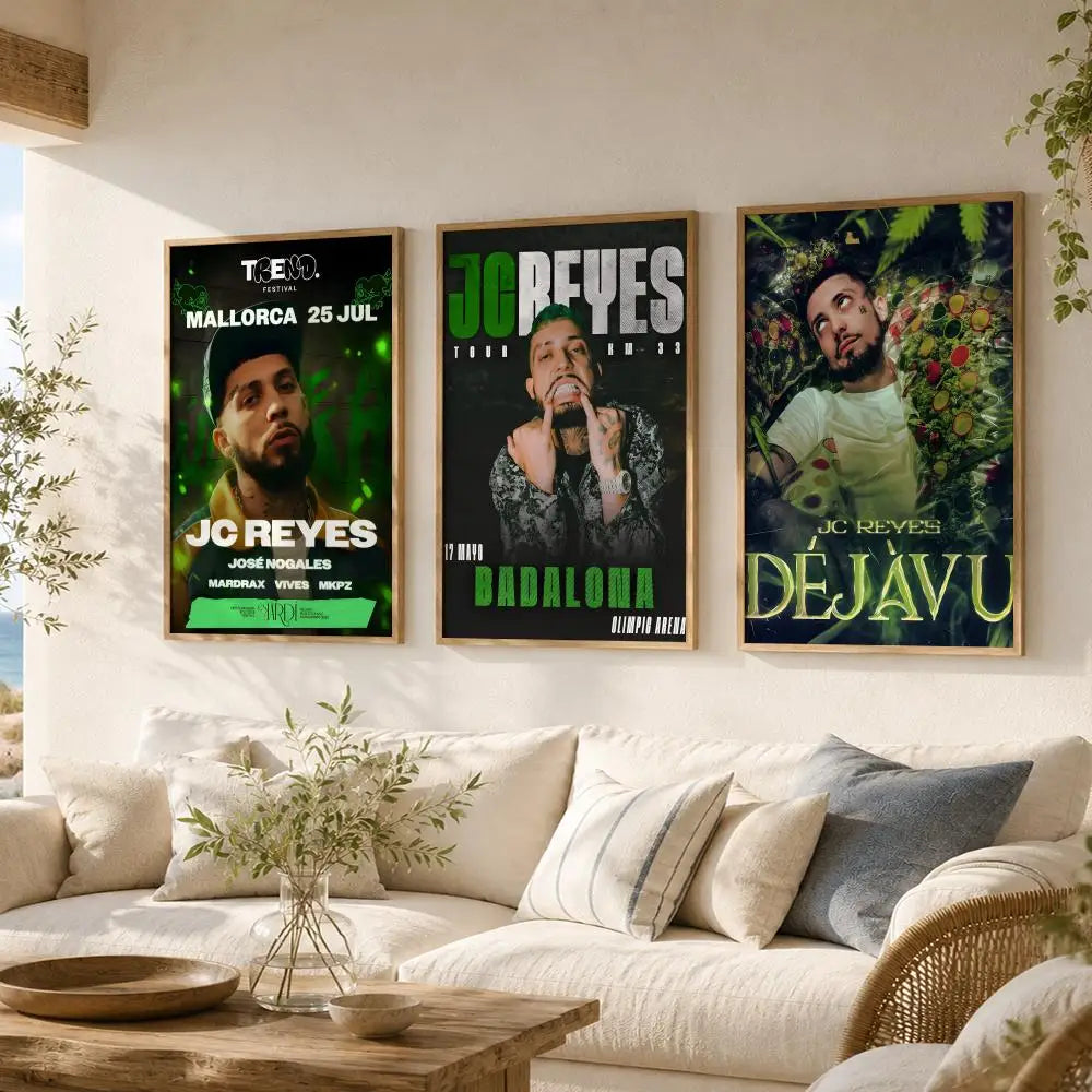 Singer J-Jc Reyes Painting Calligraphy High-Quality Canvas Wall Mural Crease-Free for Living Room Bedroom Interiors
